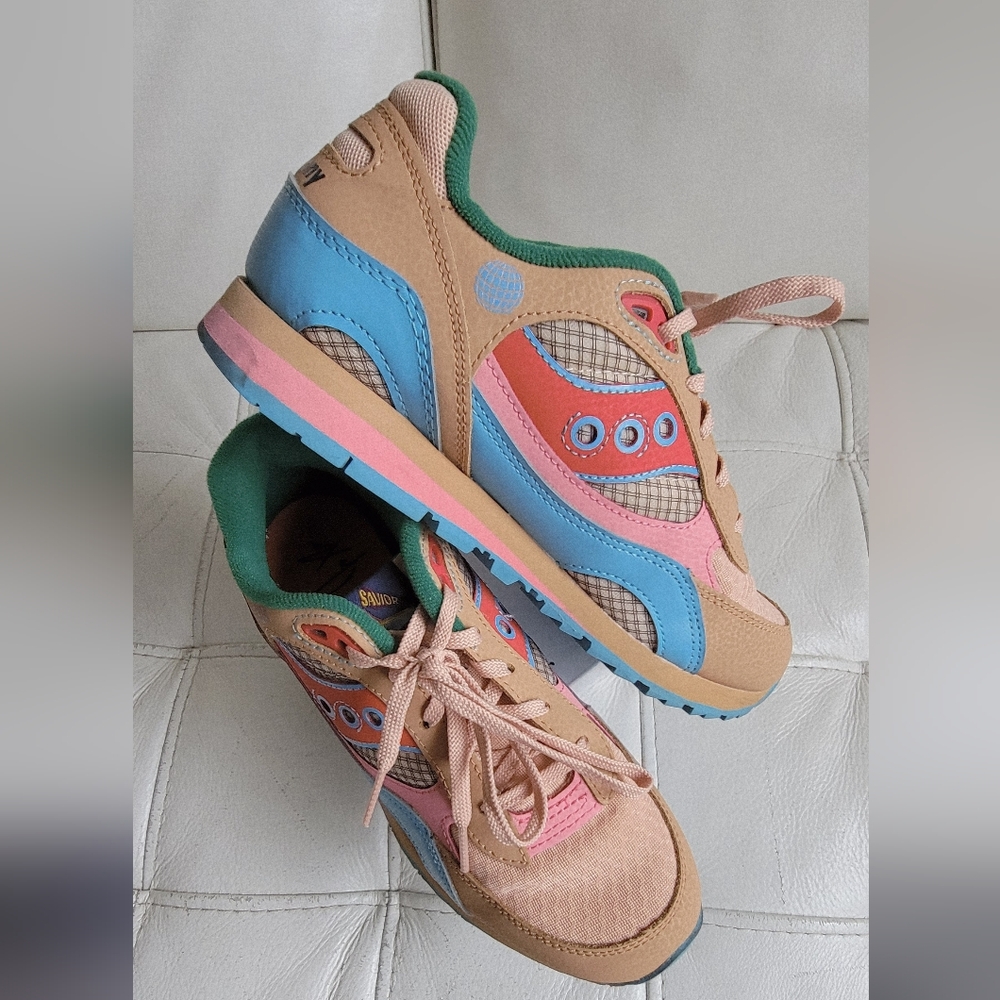 Saucony x Jae Tips Shadow 6000 LE 'Do-To List Tan/Turq/Pink Kids 4.5M/Women 6.5M